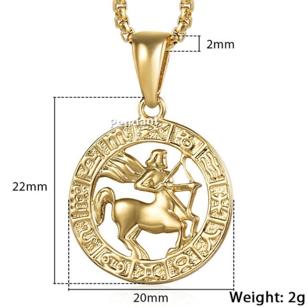 12 Horoscope Zodiac Sign Gold Pendant Necklace Aries Leo - Samuels Jewelers
