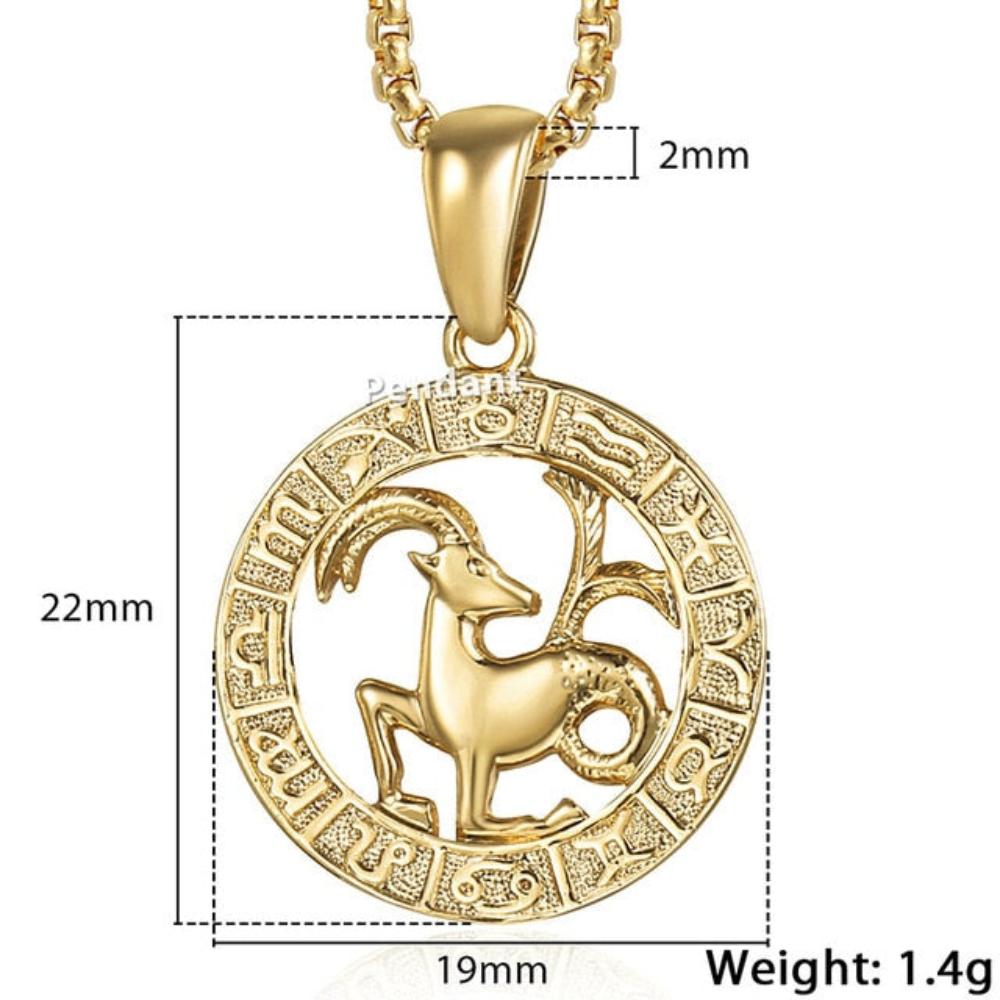 12 Horoscope Zodiac Sign Gold Pendant Necklace Aries Leo - Samuels Jewelers